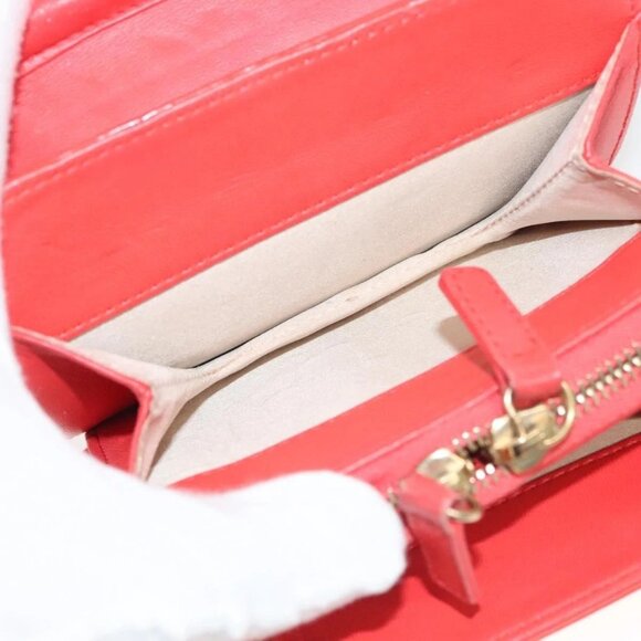 CHANEL Chain Shoulder Wallet Enamel Orange Gold - Picture 11 of 16